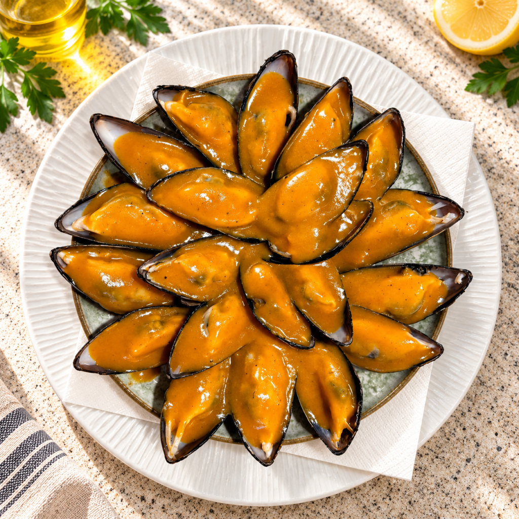 Mejillones en salsa brava Mejillones brava Pizzeria La Nonna