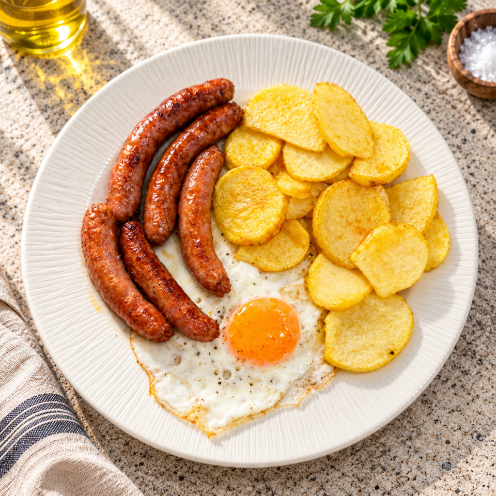 Longanizas blancas con huevos pc Lonzaniza huevo Pizzeria La Nonna