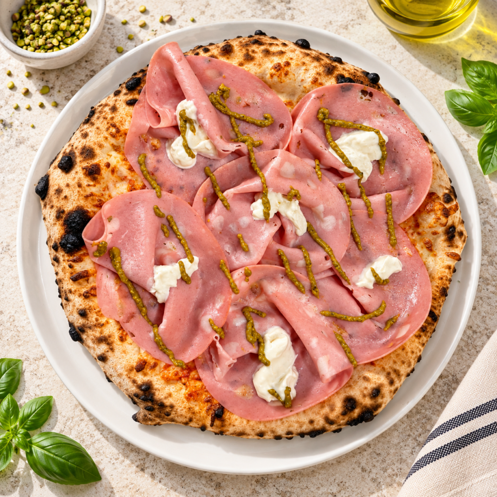 Pizza de Mortadela italiana Pizza mortadela italiana Pizzeria La Nonna